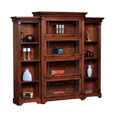 Four Shelf Lawyer's Bookcase with Side Piers